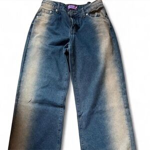 Edikted Blue and Tan Relaxed Women’s Jeans